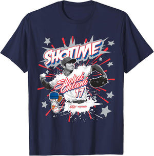 Shohei Ohtani Shotime Los Angeles Baseball Sket One x MLBPA T-Shirt - T-Shirt | Navy