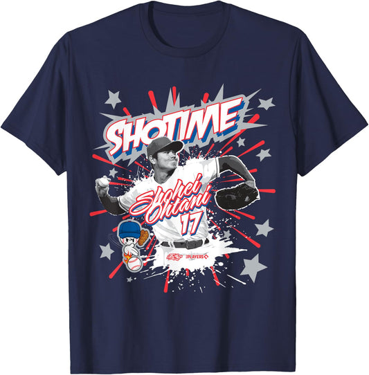 Shohei Ohtani Shotime Los Angeles Baseball Sket One x MLBPA T-Shirt - T-Shirt | Navy