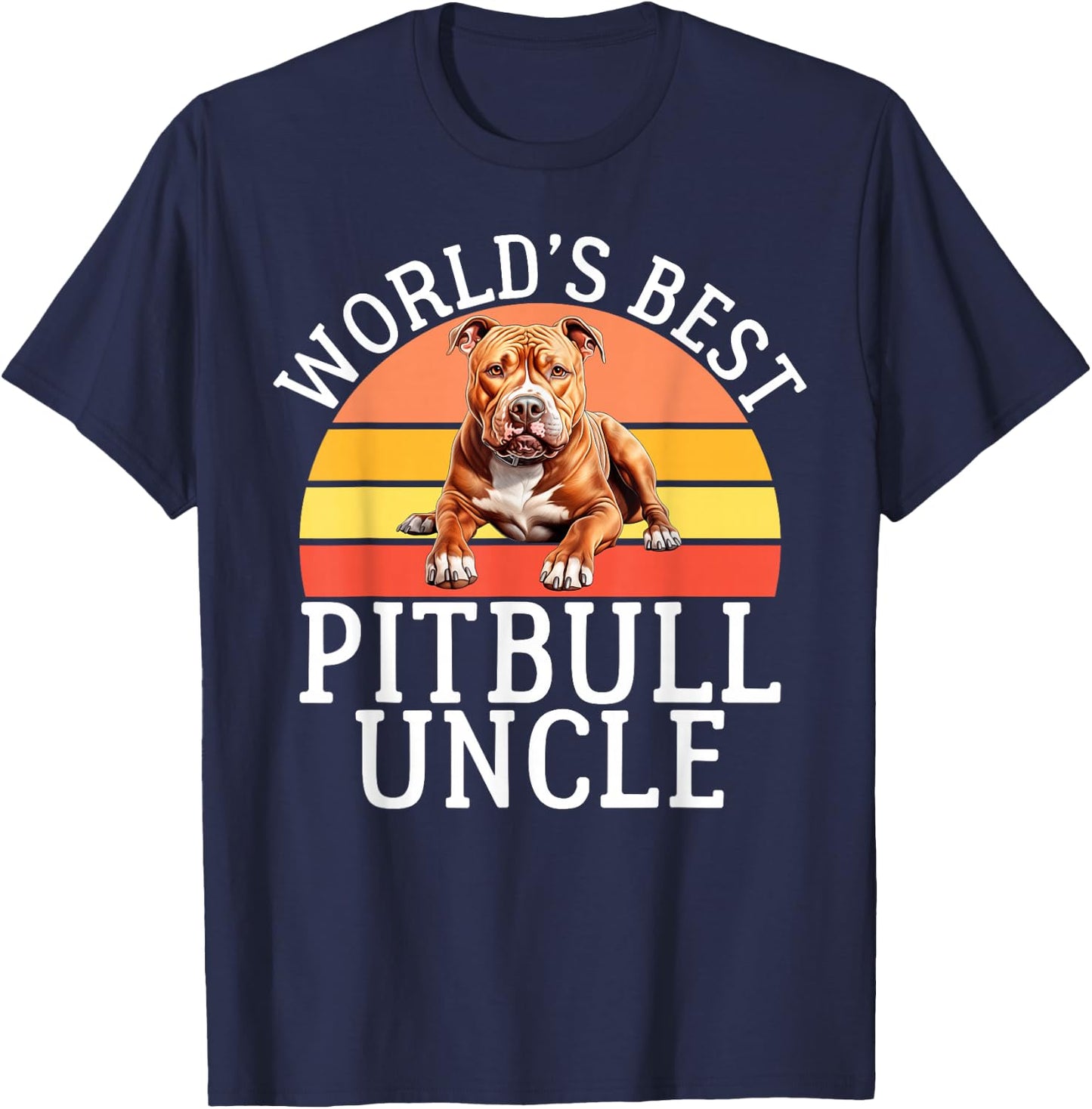Worlds best Pitbull Uncle Pitbull T-Shirt - T-Shirt | Navy