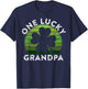 One Lucky Grandpa Gift Shamrock Sunset Irish St Patricks Day T-Shirt - T-Shirt | Navy