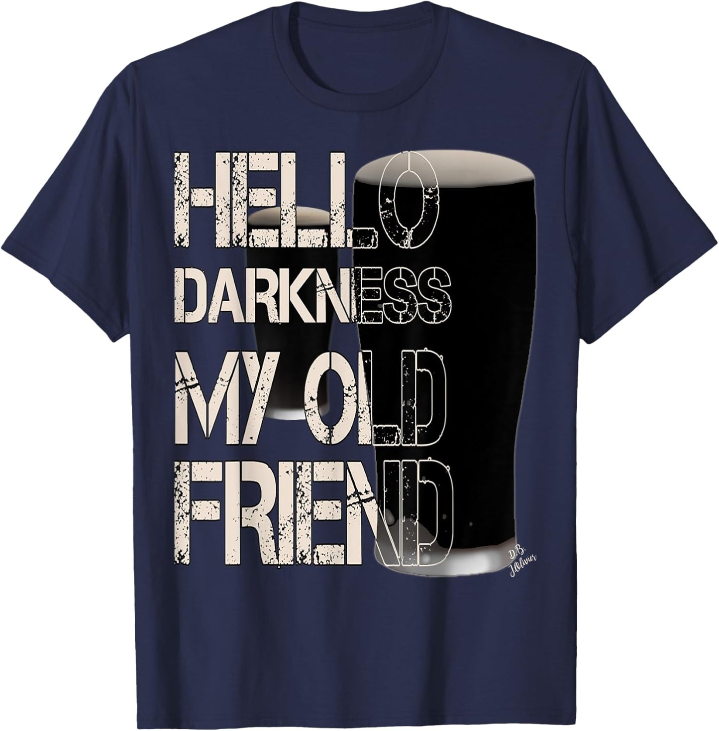 Hello darkness my old friend altbier - funny beer T-Shirt - T-Shirt | Navy