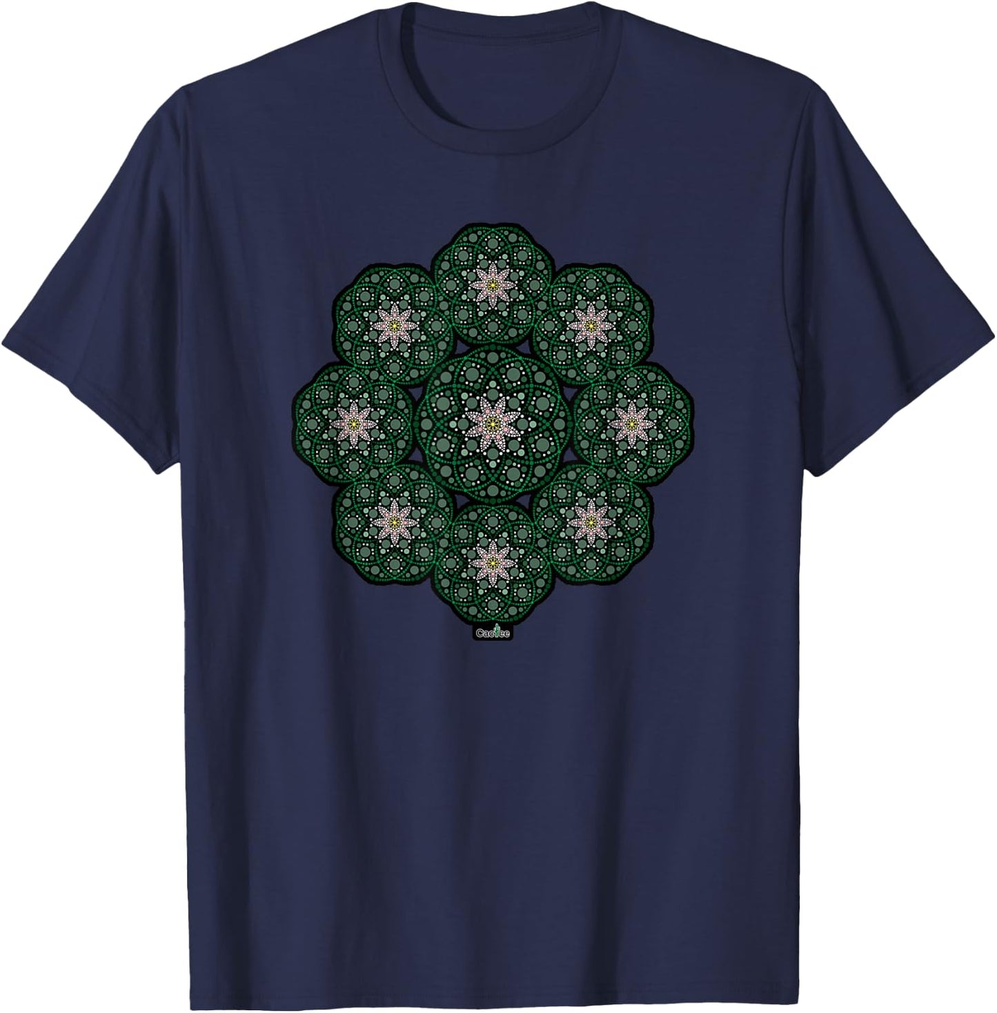 Peyote Dotted Mandala Totem T-Shirt - T-Shirt | Navy