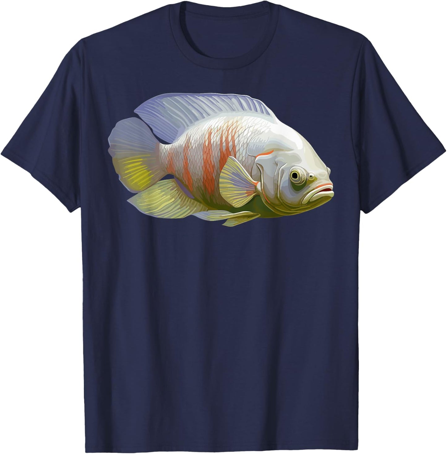 Albino Oscar Fish American Cichlid for Monster Fish T-Shirt - T-Shirt | Navy