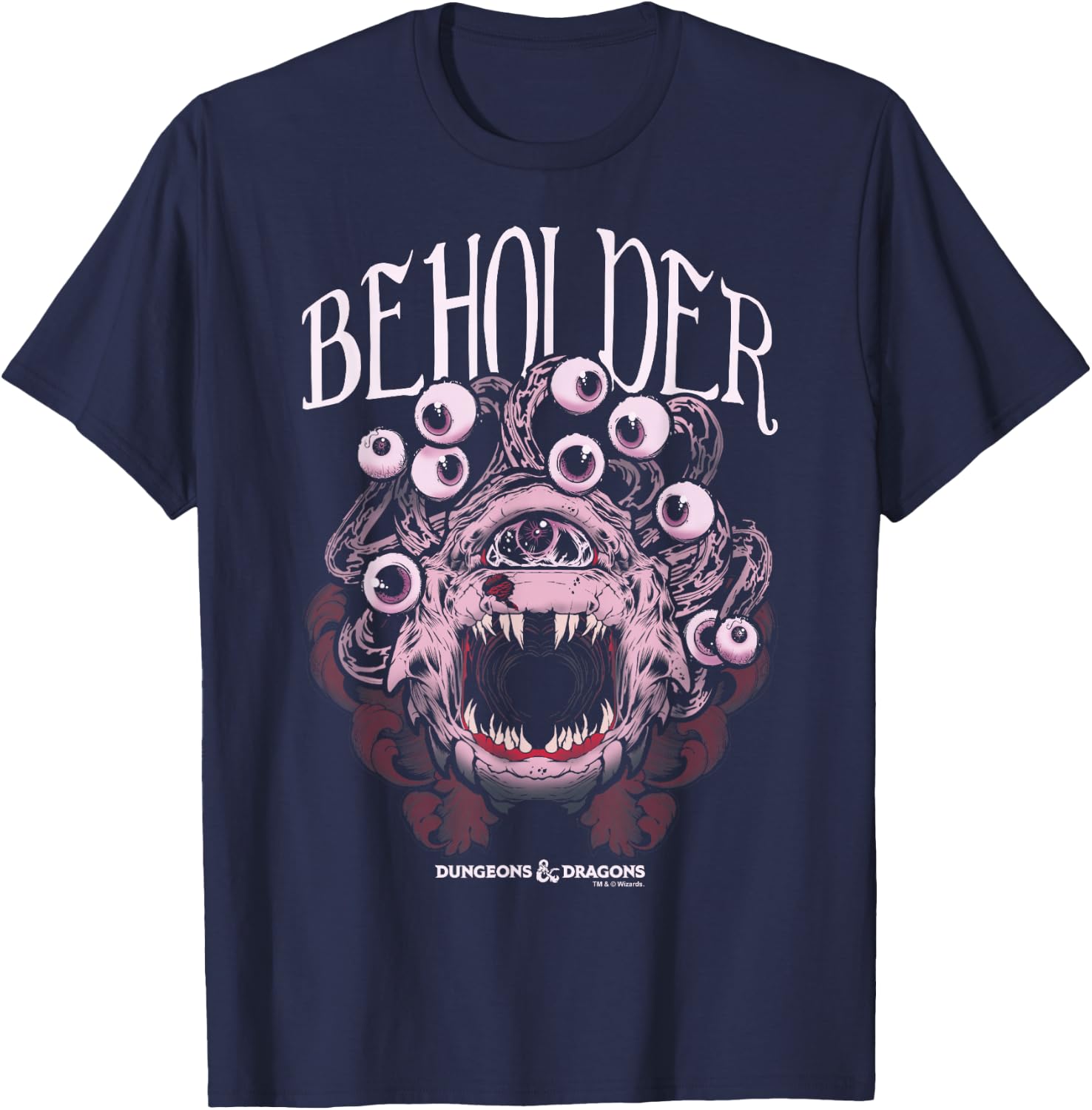 Dungeons & Dragons Beholder Big Face T-Shirt - T-Shirt | Navy