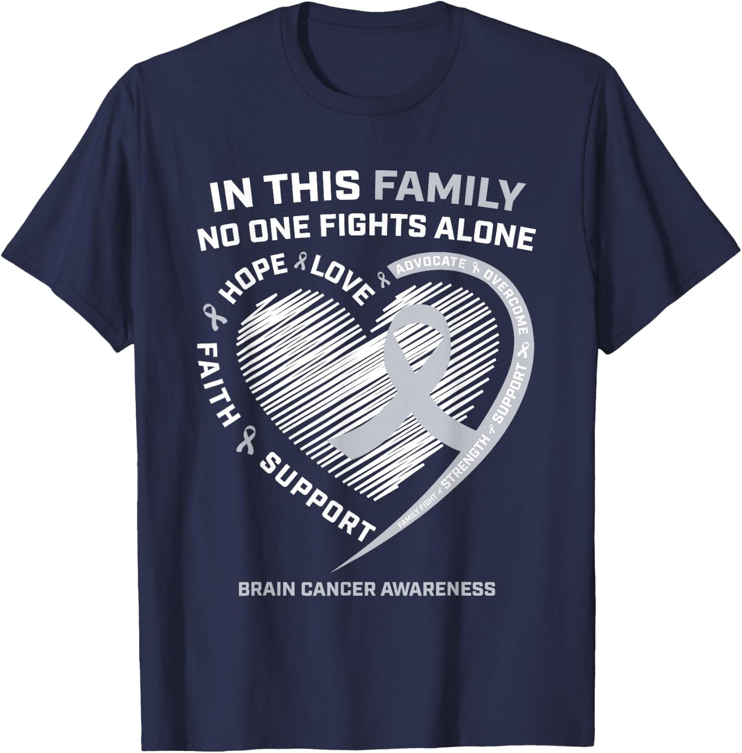 Brain Cancer Awareness Shirts Women Men Brain Cancer T-Shirt - T-Shirt | Navy