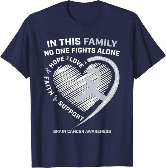Brain Cancer Awareness Shirts Women Men Brain Cancer T-Shirt - T-Shirt | Navy