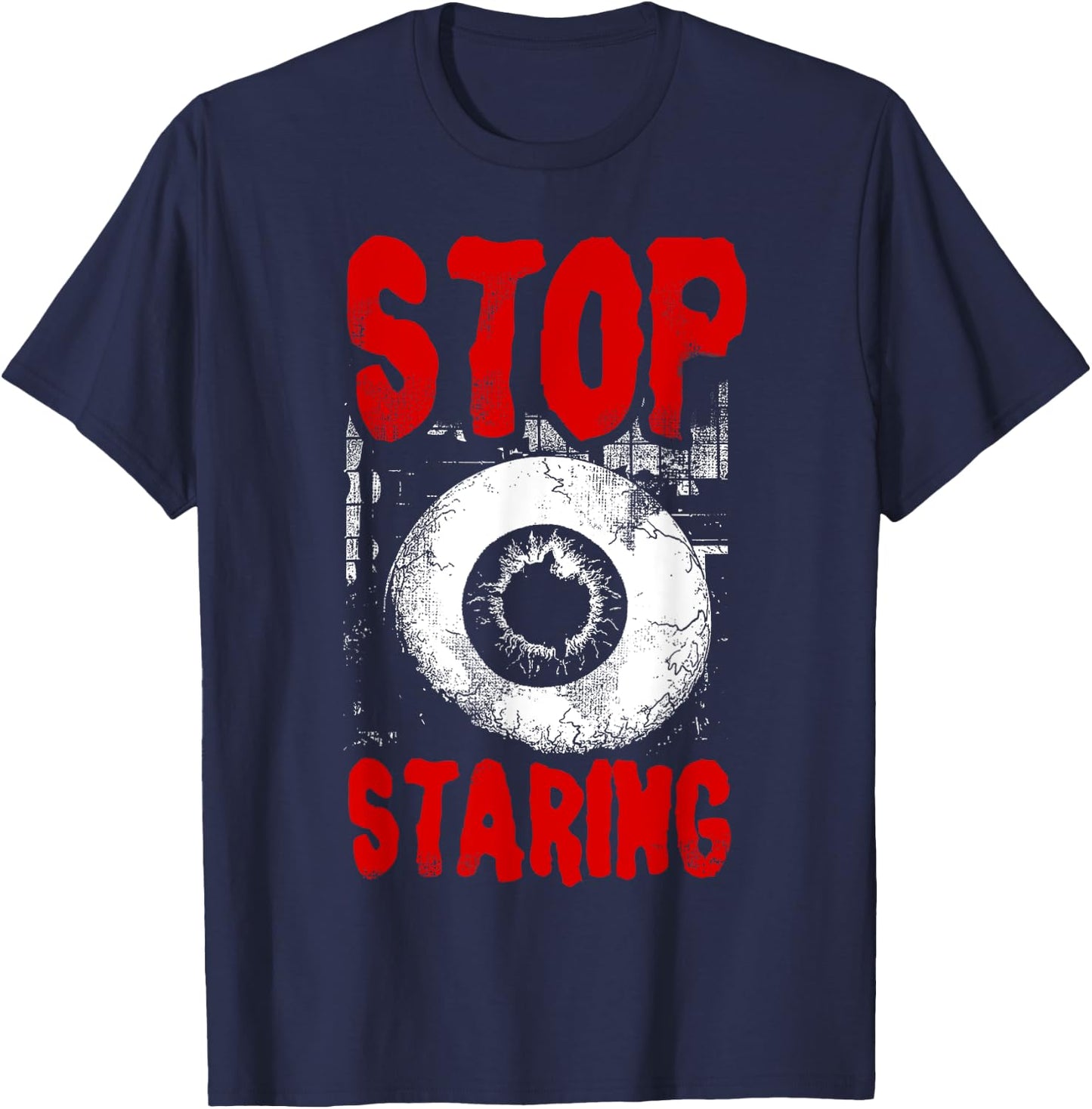 Alternative Style Aesthetic Goth Women - Stop Staring Grunge T-Shirt - T-Shirt | Navy