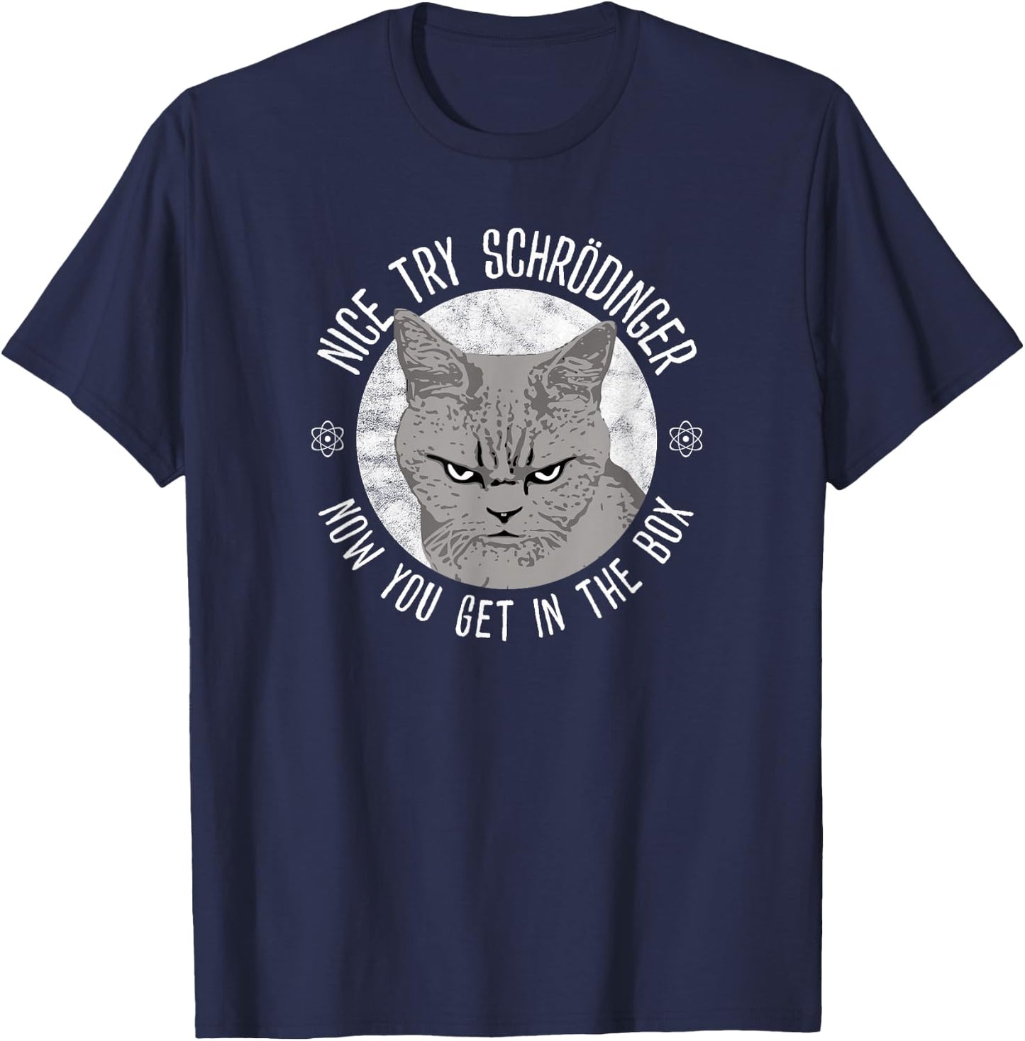 Schrödinger Schrödinger Quantum Physics Schrödinger's Cat T-Shirt - T-Shirt | Navy