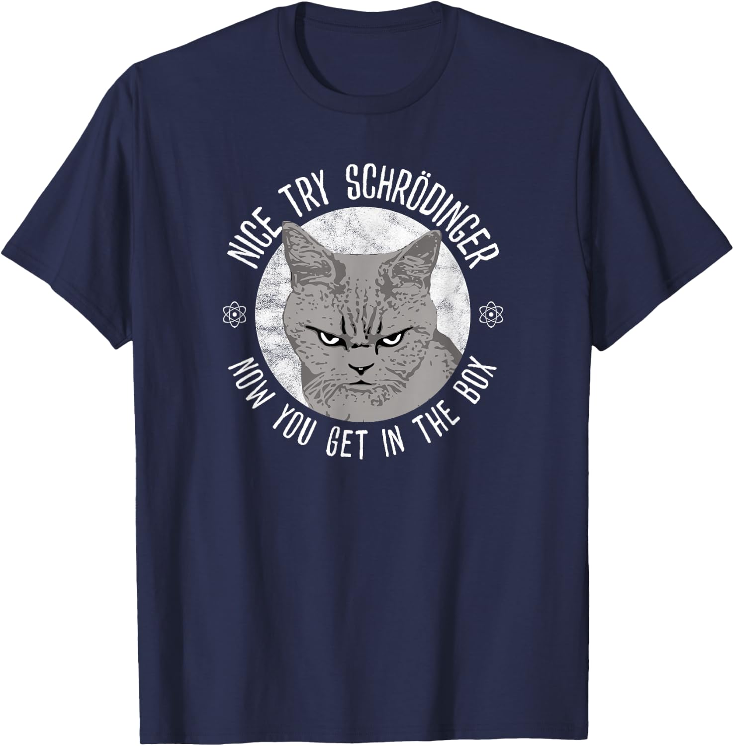 Schrödinger Schrödinger Quantum Physics Schrödinger's Cat T-Shirt - T-Shirt | Navy
