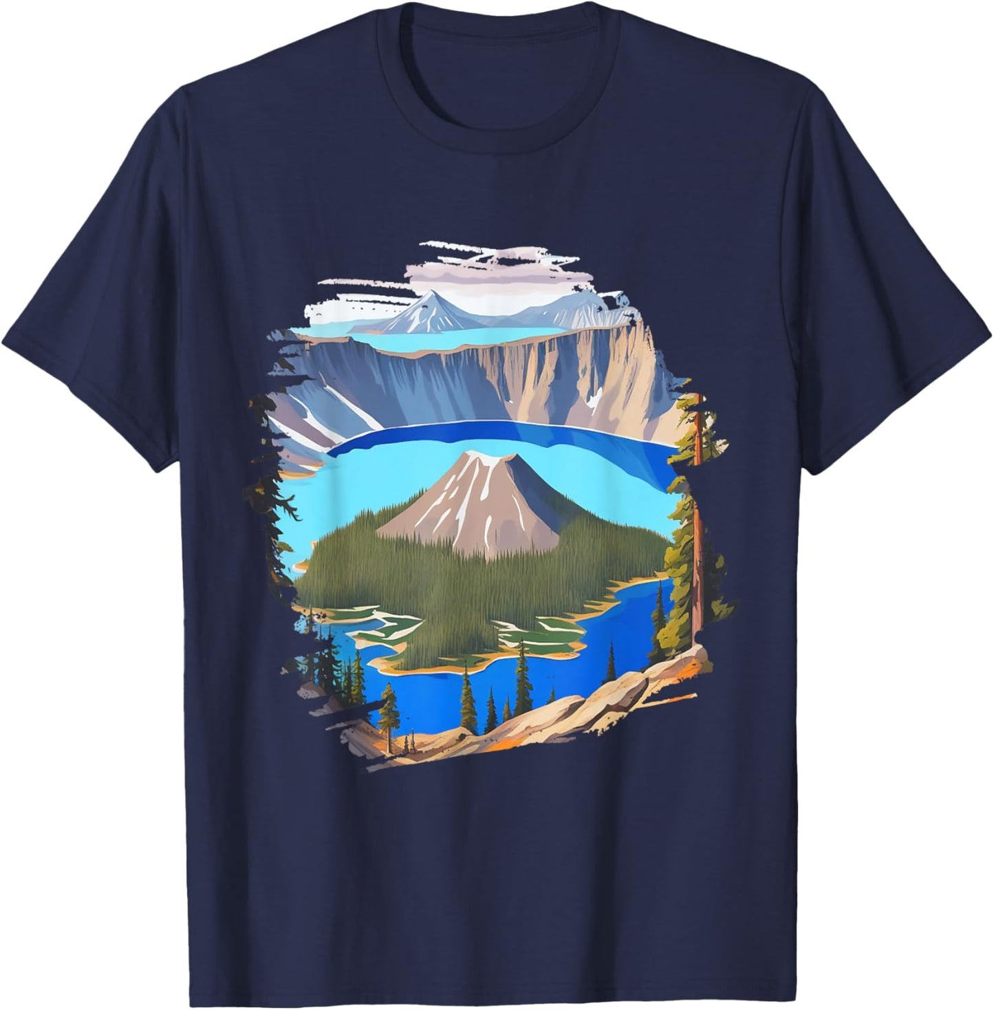 Hiking National Park Crater Lake Oregon Volcano Outfit T-Shirt - T-Shirt | Navy