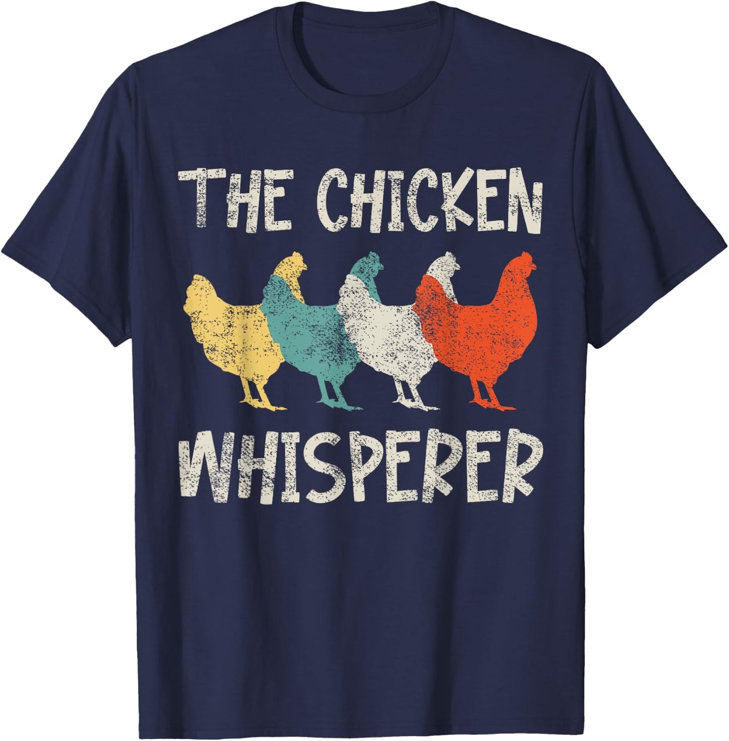 Chicken Whisperer Farmer Retro T-Shirt - T-Shirt | Navy