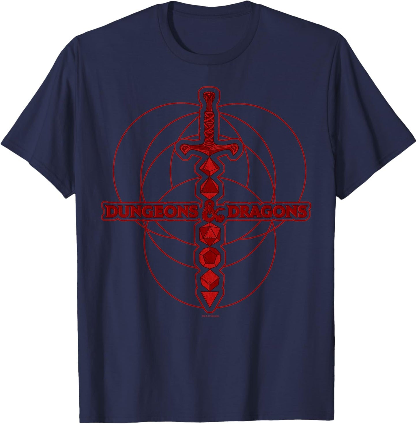Dungeons & Dragons Dice Sword Logo T-Shirt - T-Shirt | Navy