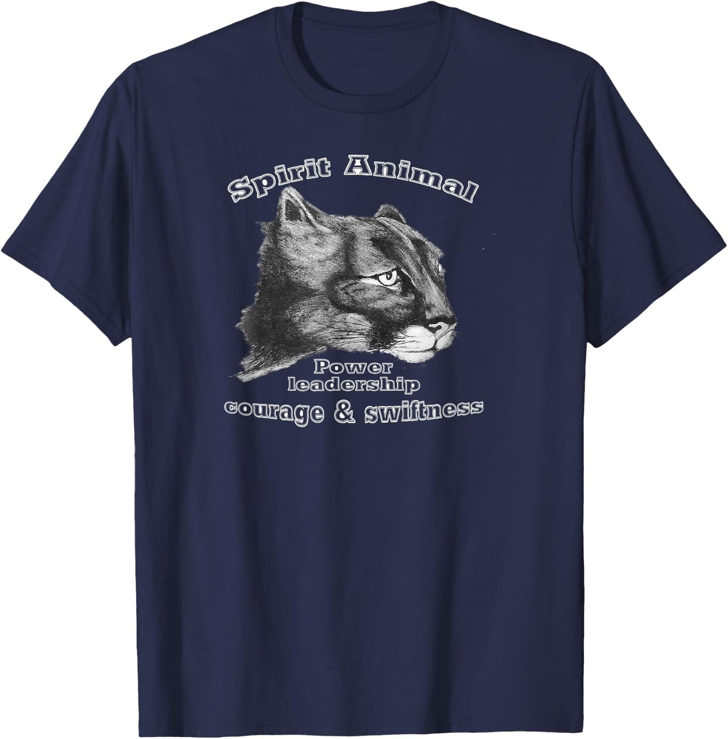 Puma. Mountain Lion. Cougar. Spirit Animal. Totem T-Shirt - T-Shirt | Navy