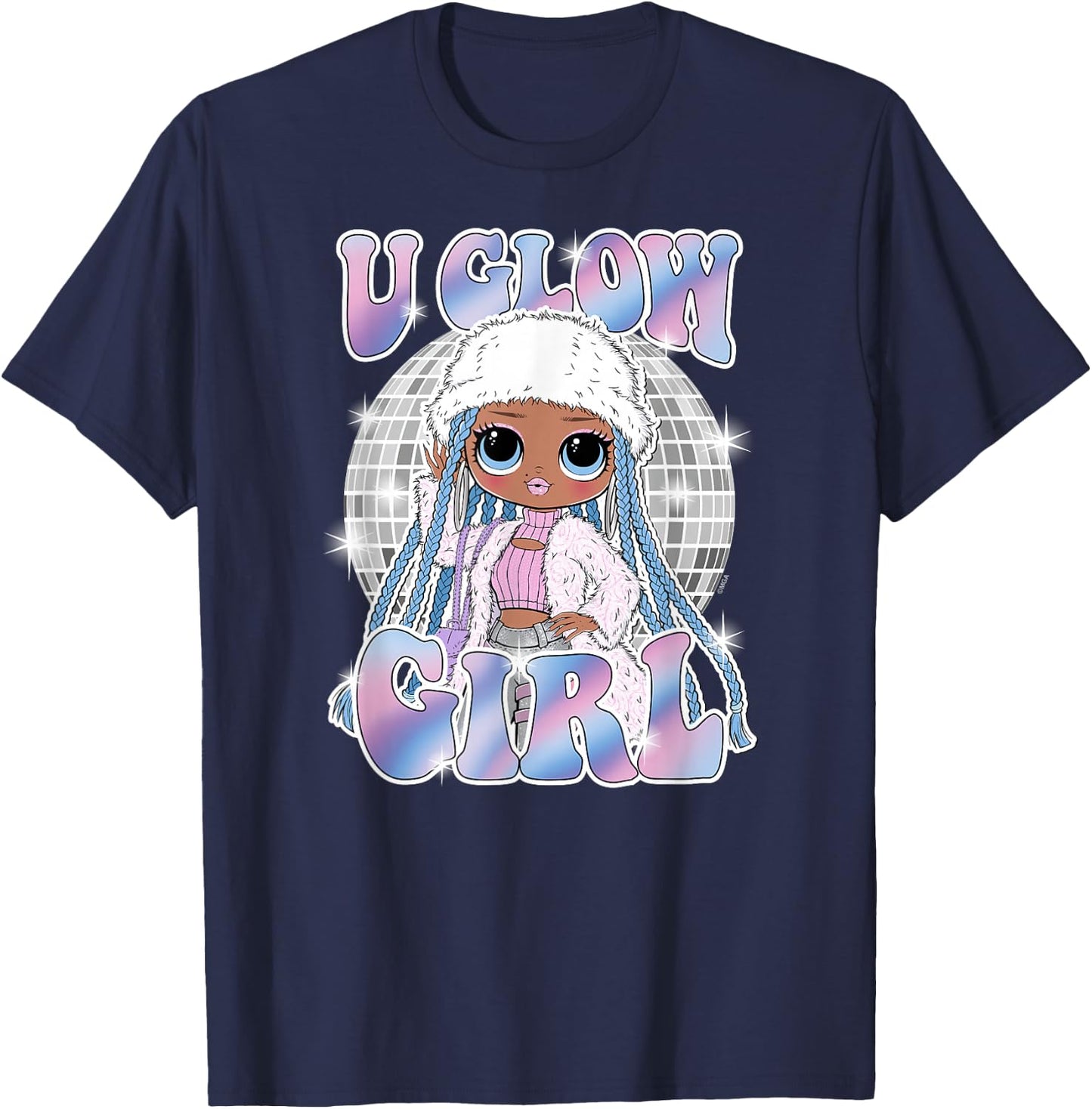 LOL Surprise! - Lady Braids Retro Disco U Glow Girl T-Shirt - T-Shirt | Navy