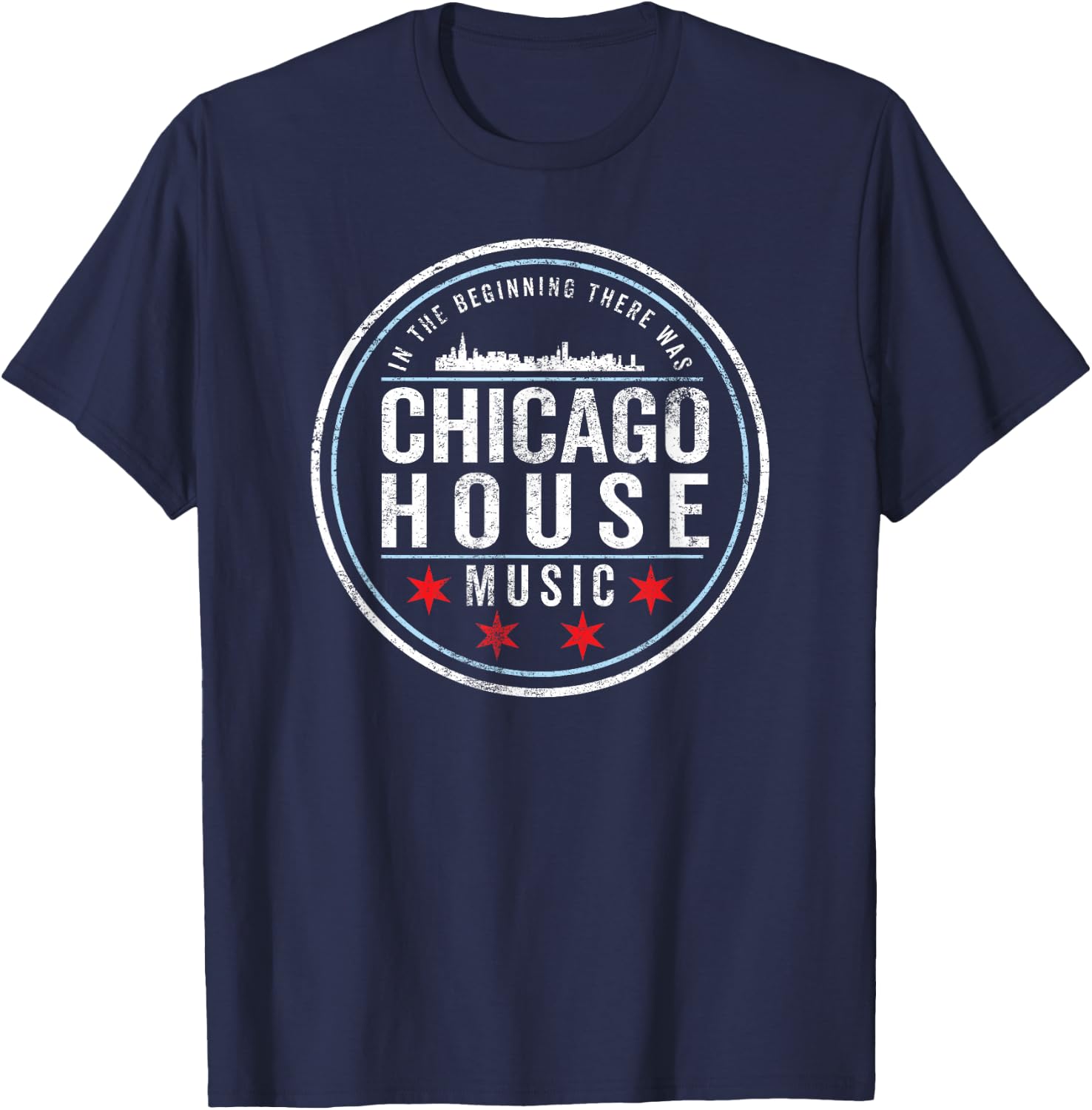 Chicago House Music - EDM DJ Vintage T-Shirt - T-Shirt | Navy