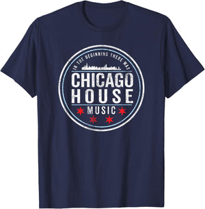 Chicago House Music - EDM DJ Vintage T-Shirt - T-Shirt | Navy