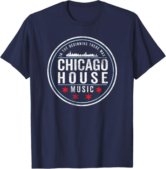 Chicago House Music - EDM DJ Vintage T-Shirt - T-Shirt | Navy