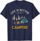 Das Leben ist besser am Lagerfeuer Funny Camper Camping T-Shirt - T-Shirt | Navy
