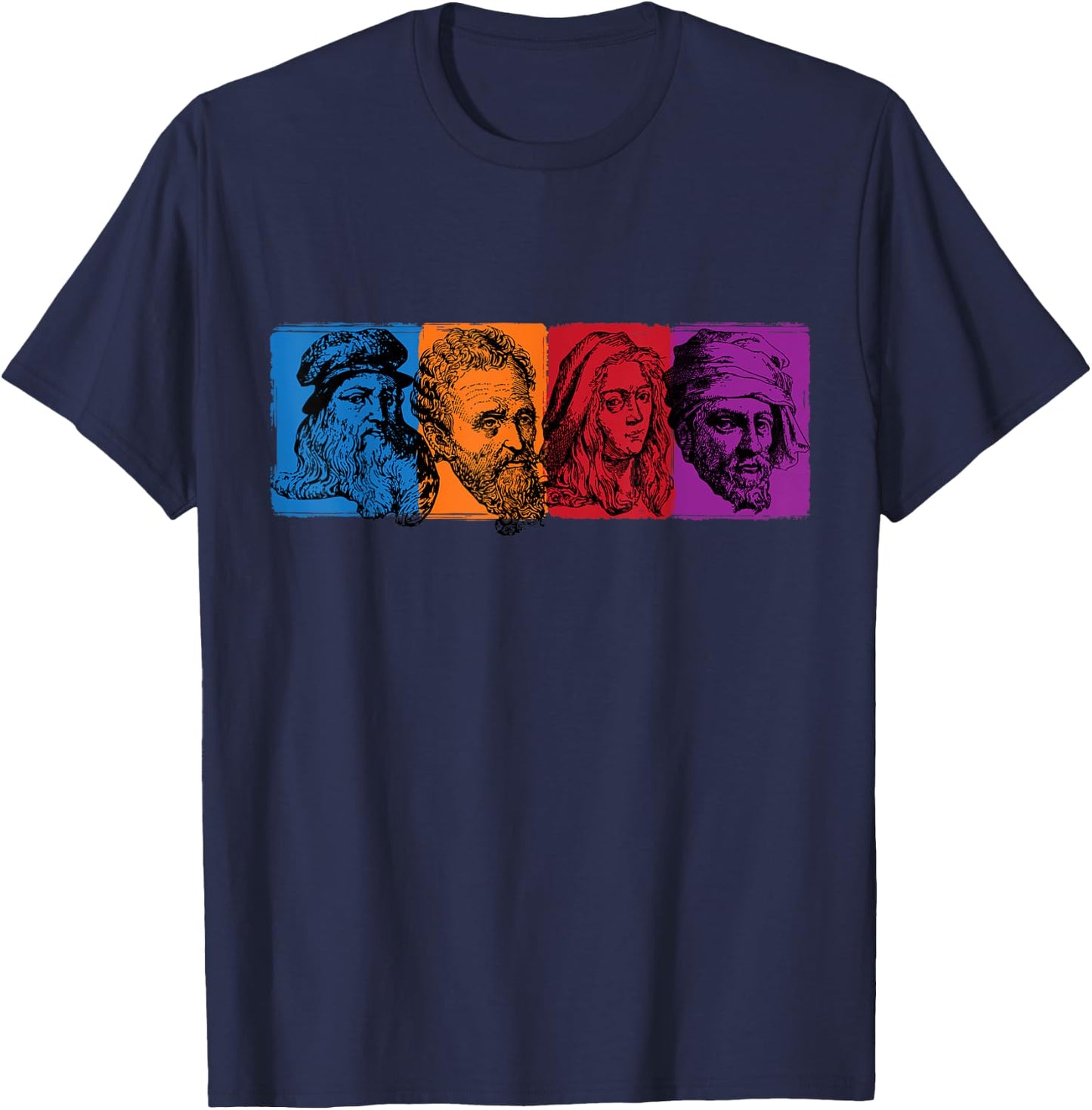 Ninja Artist Renaissance Michelangelo Leonardo Donatello T-Shirt - T-Shirt | Navy