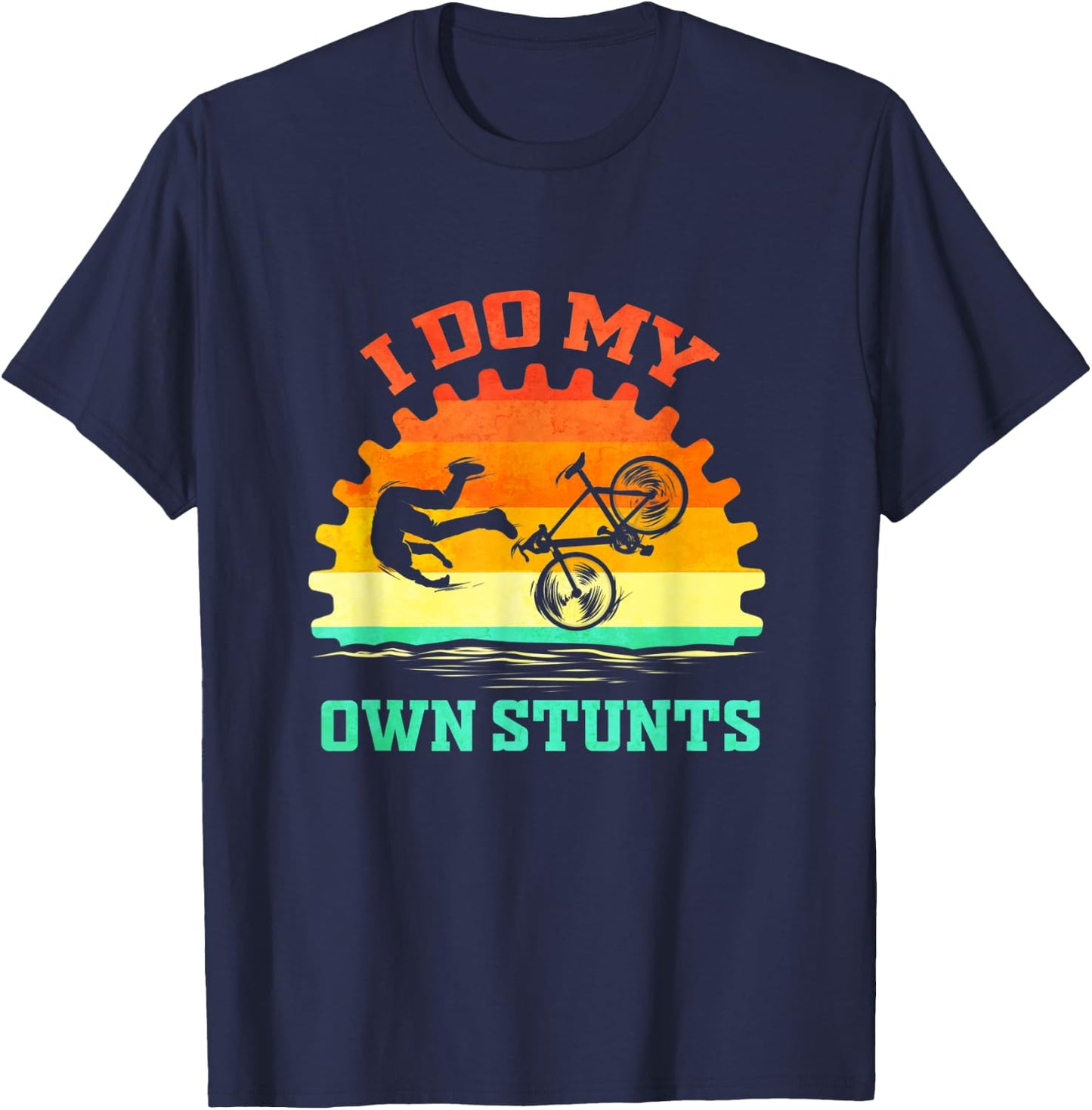 Cycling Lover Funny for Bike Tour Bicycle Stunts Cycle T-Shirt - T-Shirt | Navy
