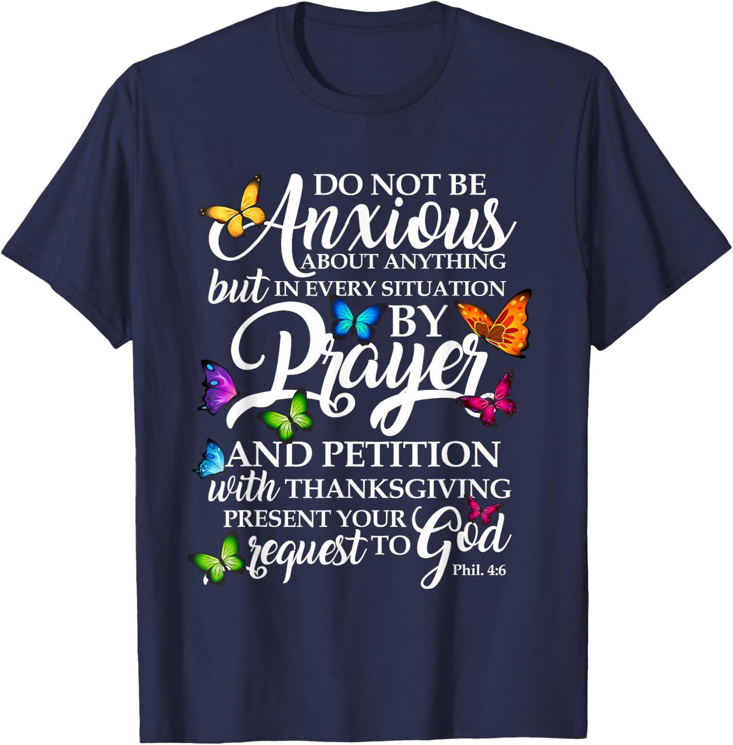 Don't Be Worried About All Butterfly Art - Rel T-Shirt - T-Shirt | Navy