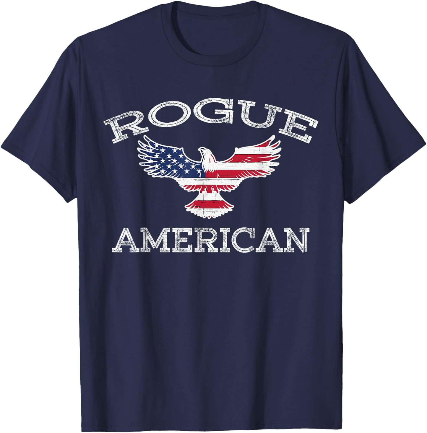 Rogue America Distressed USA Flag Eagle T-Shirt - T-Shirt | Navy