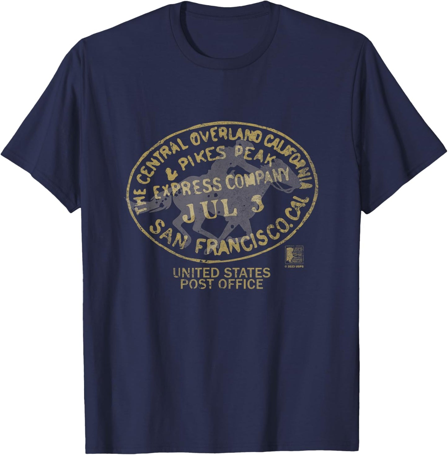 USPS Pony Express Stamp T-Shirt - T-Shirt | Navy