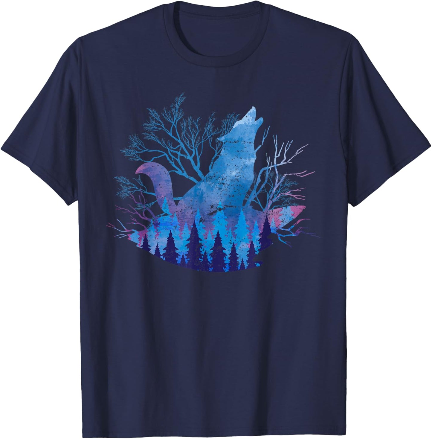 Full Moon Pack Animal Wolf Howling Gift Forest Wildlife Wolf T-Shirt - T-Shirt | Navy
