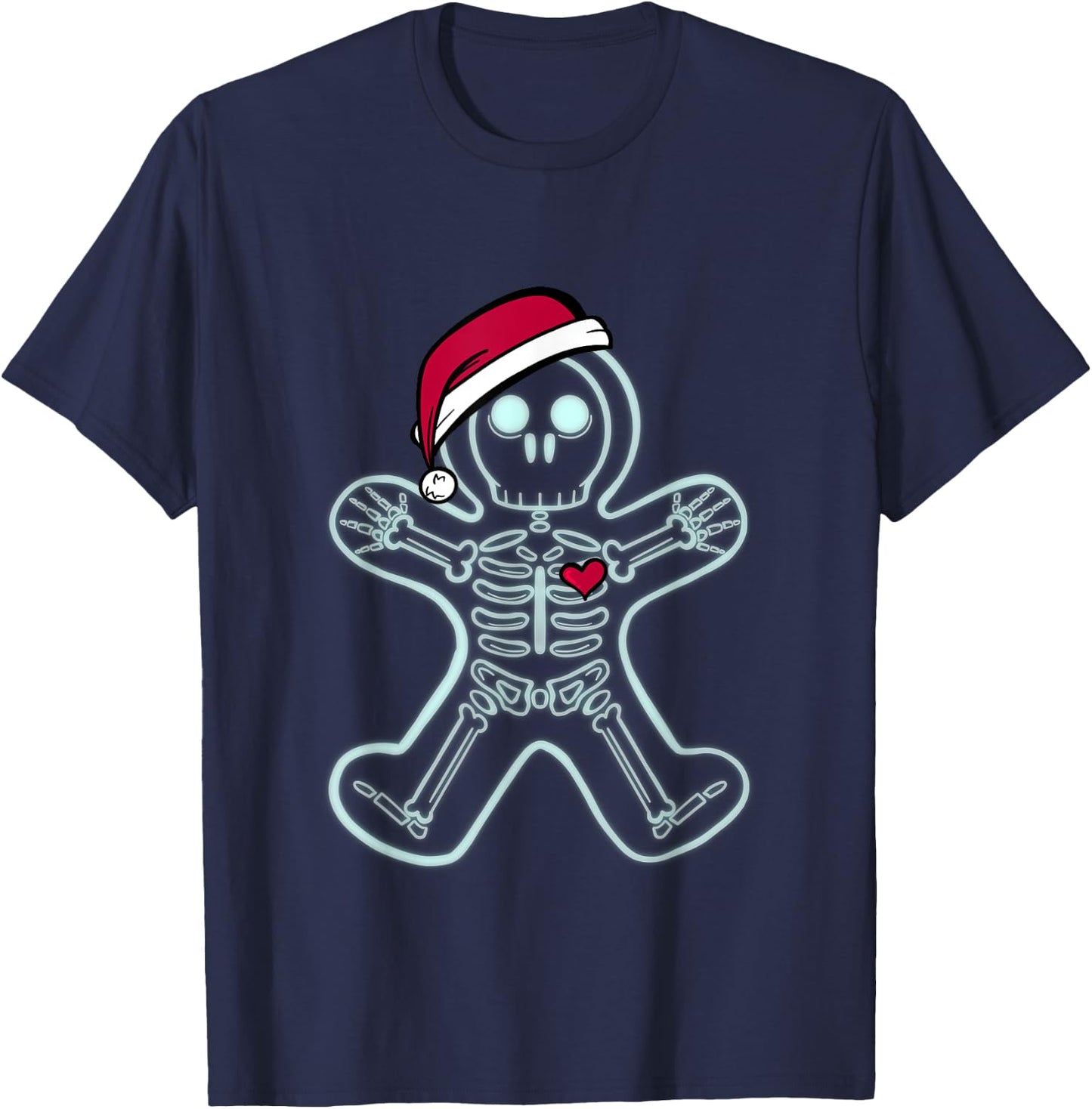 X-Ray Gingerbread Man Skeleton Christmas Nurse Xray Tech T-Shirt - T-Shirt | Navy