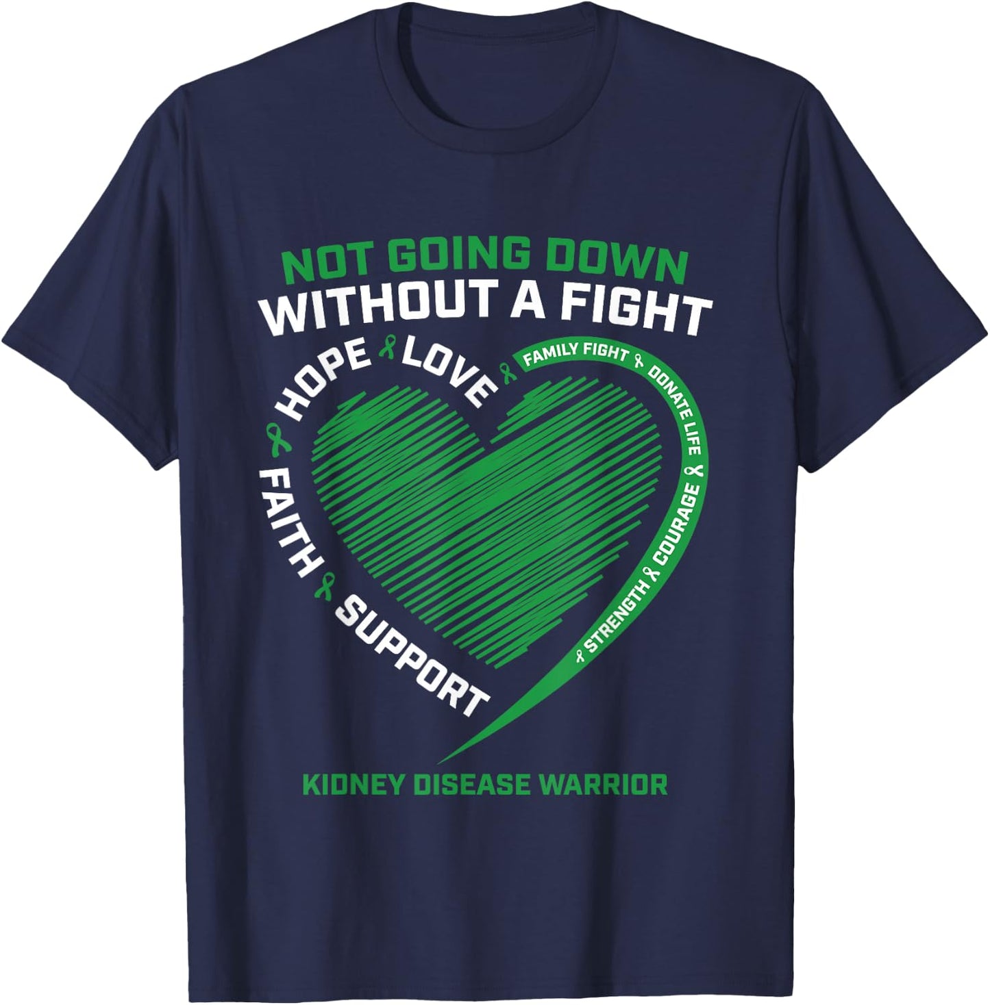 Kidney Disease Awareness Gifts Fighter Warrior Men Women Dad T-Shirt - T-Shirt | Navy