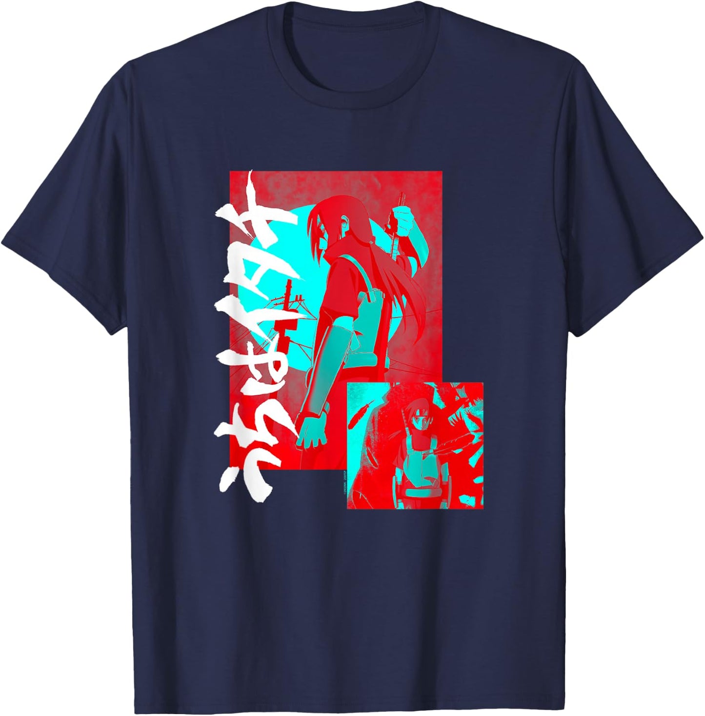 Naruto Shippuden Itachi Blue and Red T-Shirt - T-Shirt | Navy