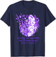 Alzheimer's awareness, Dementia gift, Purple Butterfiles T-Shirt - T-Shirt | Navy