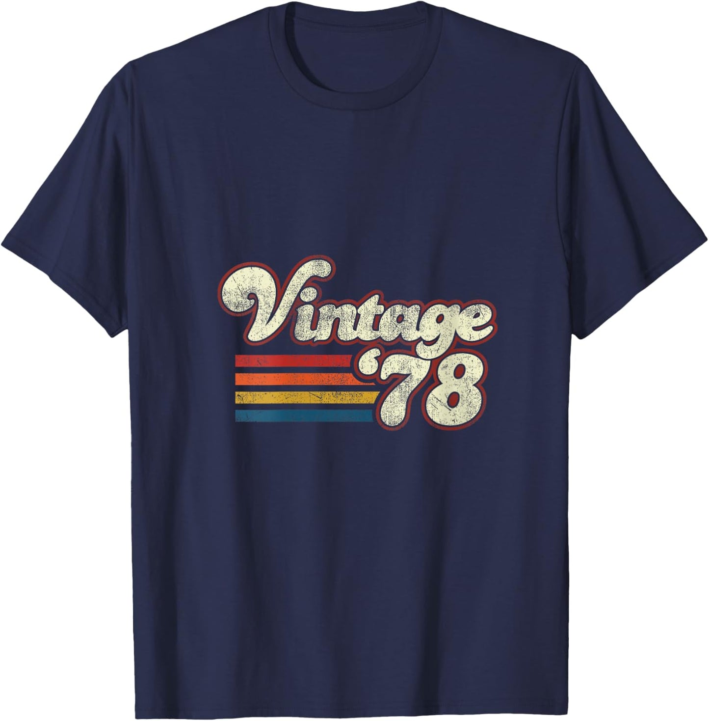 Vintage 1978 Birthday V-Neck T-Shirt - T-Shirt | Navy