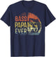 Bass Papa Ever Fishing Gifts Papa Birthday Vintage T-Shirt - T-Shirt | Navy
