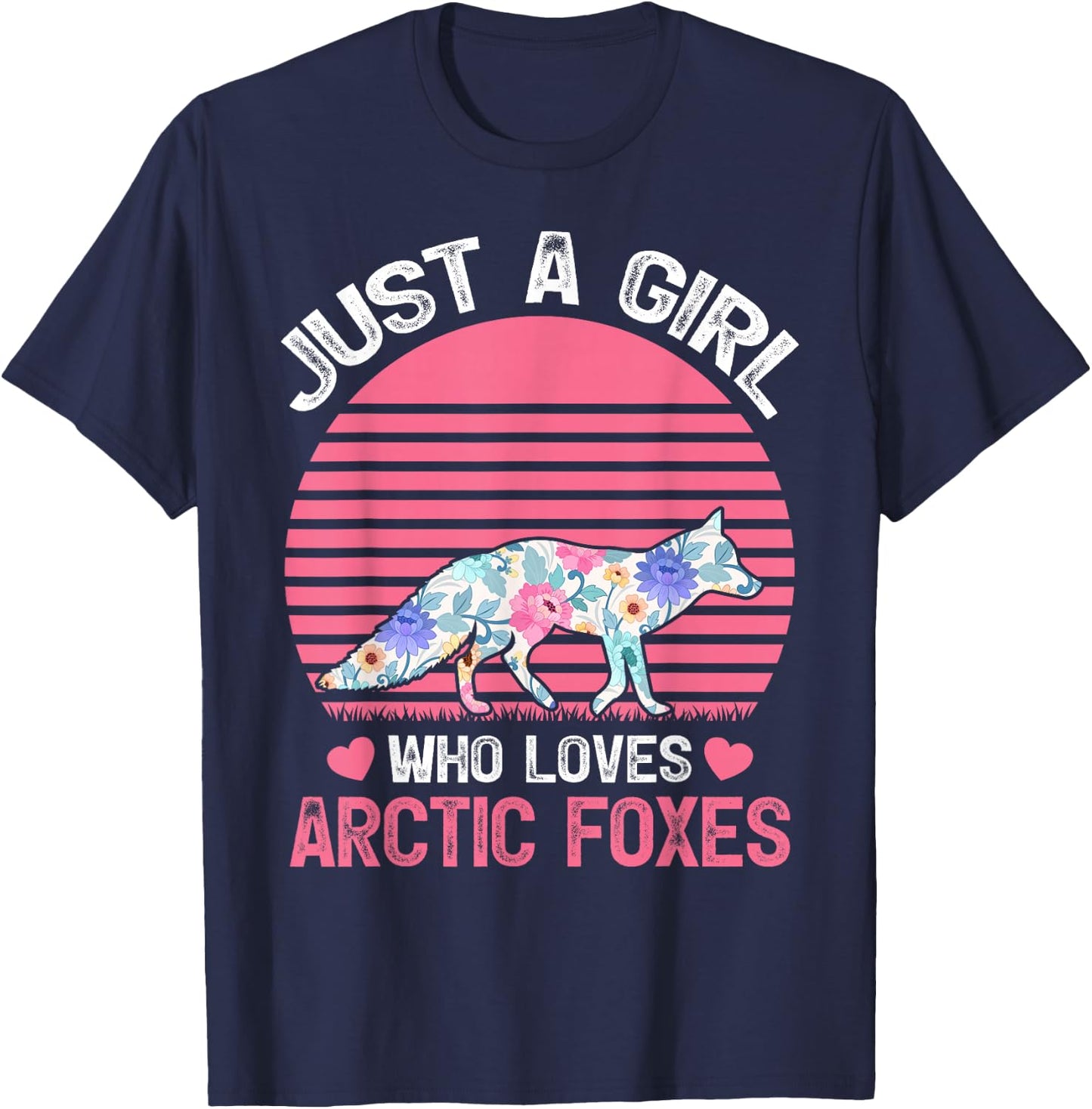 Fox Animal Lover Just A Girl Who Loves Arctic Foxes T-Shirt - T-Shirt | Navy