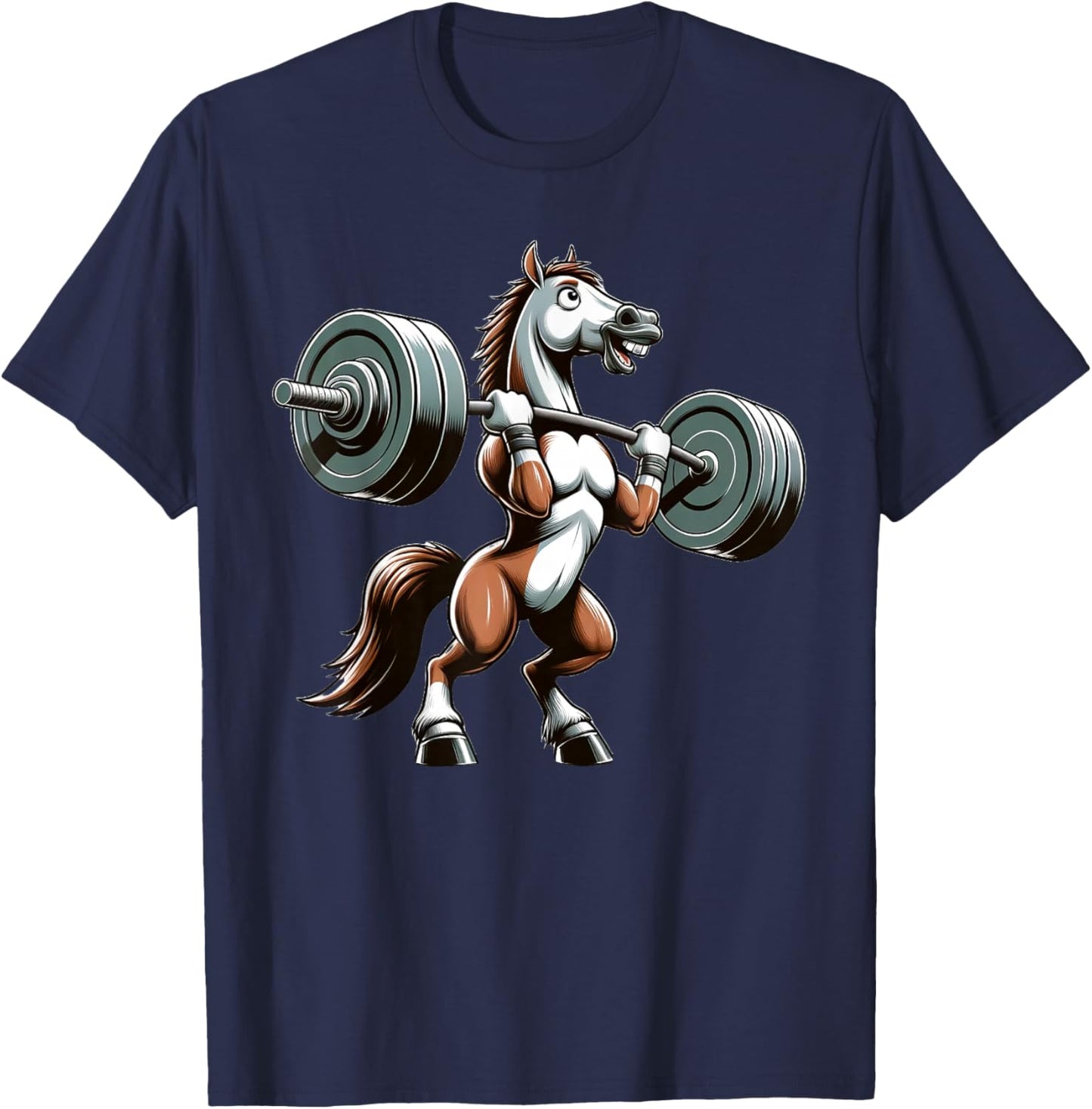 Horse Powerlifting Weightlifting Gym Workout T-Shirt - T-Shirt | Navy