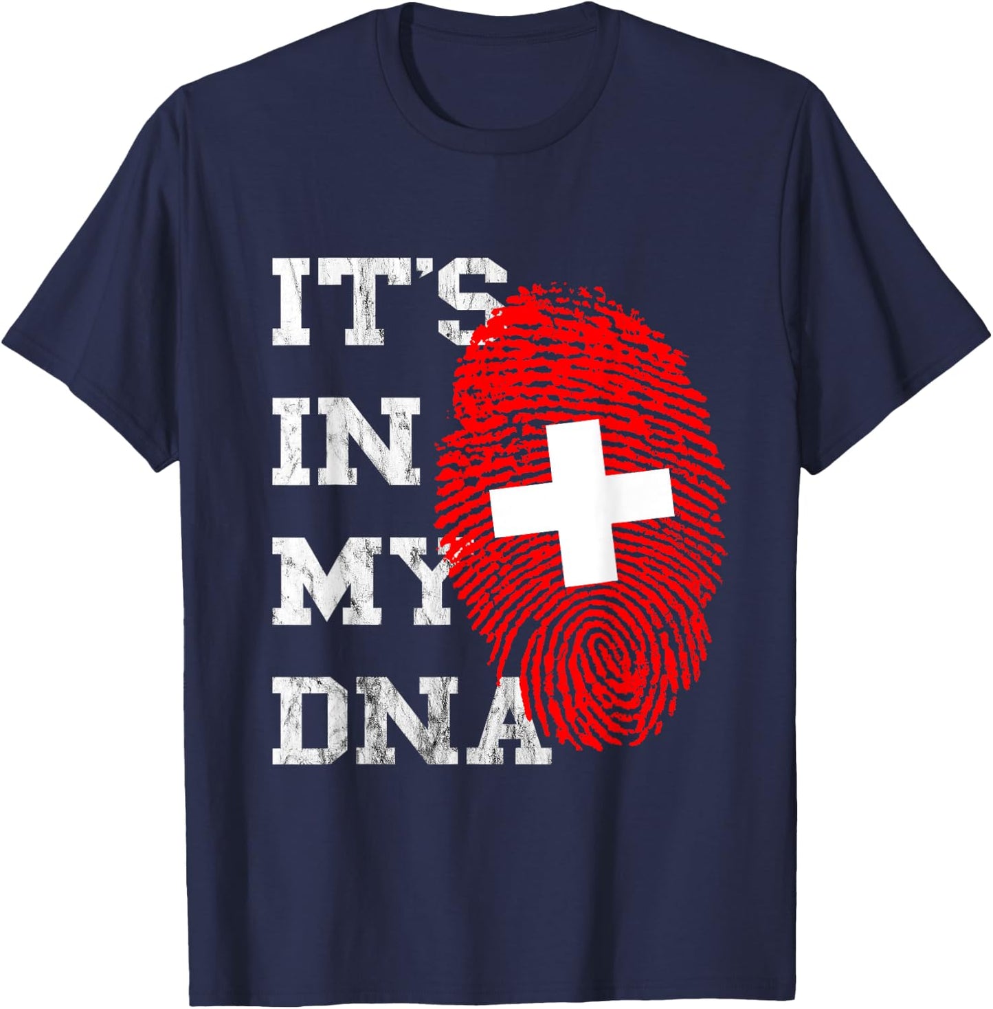 It Is In My DNA Swiss Genetics Swiss Root T-Shirt - T-Shirt | Navy
