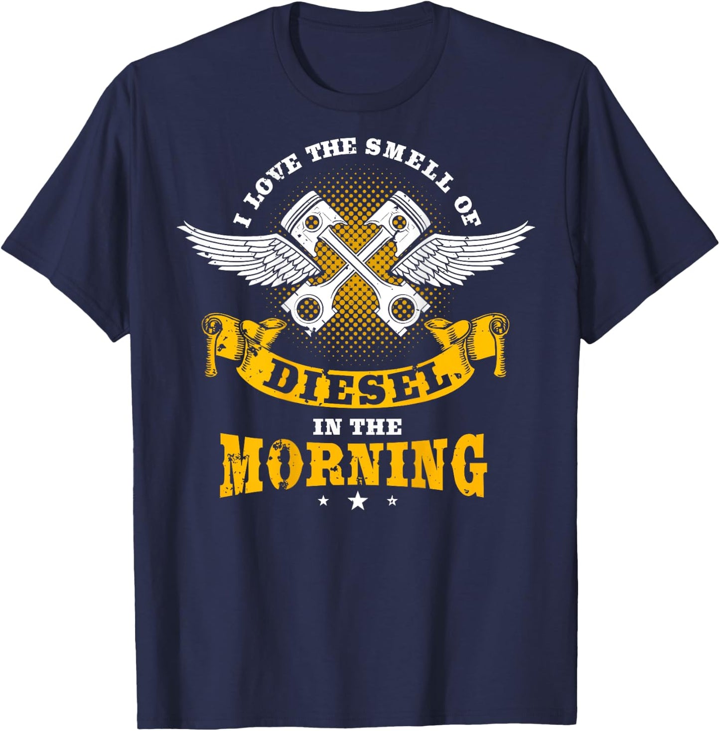 Diesel Mechanic Gifts Design On Back T-Shirt - T-Shirt | Navy