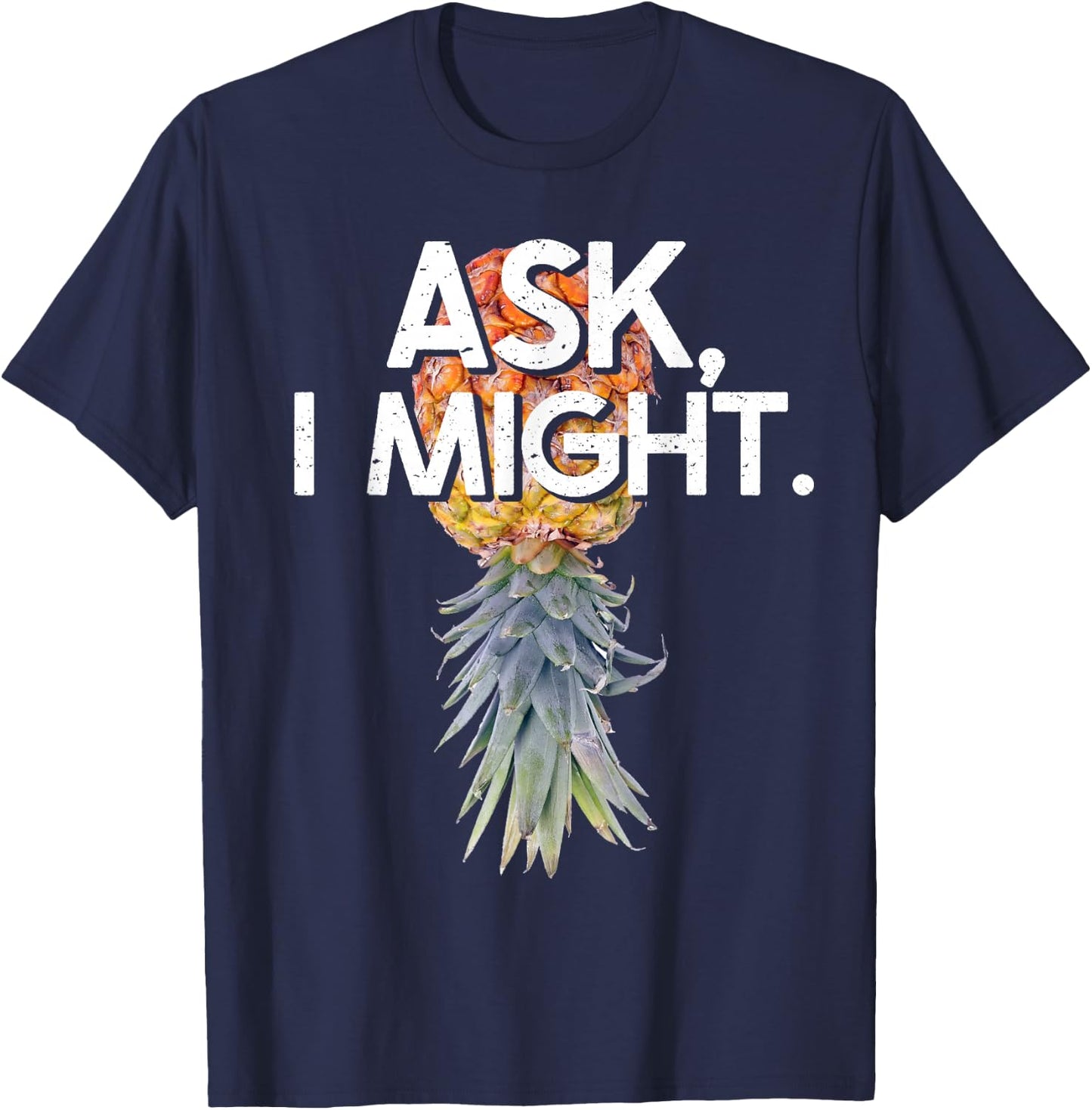Funny Swinger Upside Down Pineapple Kinky Swinging Item T-Shirt - T-Shirt | Navy