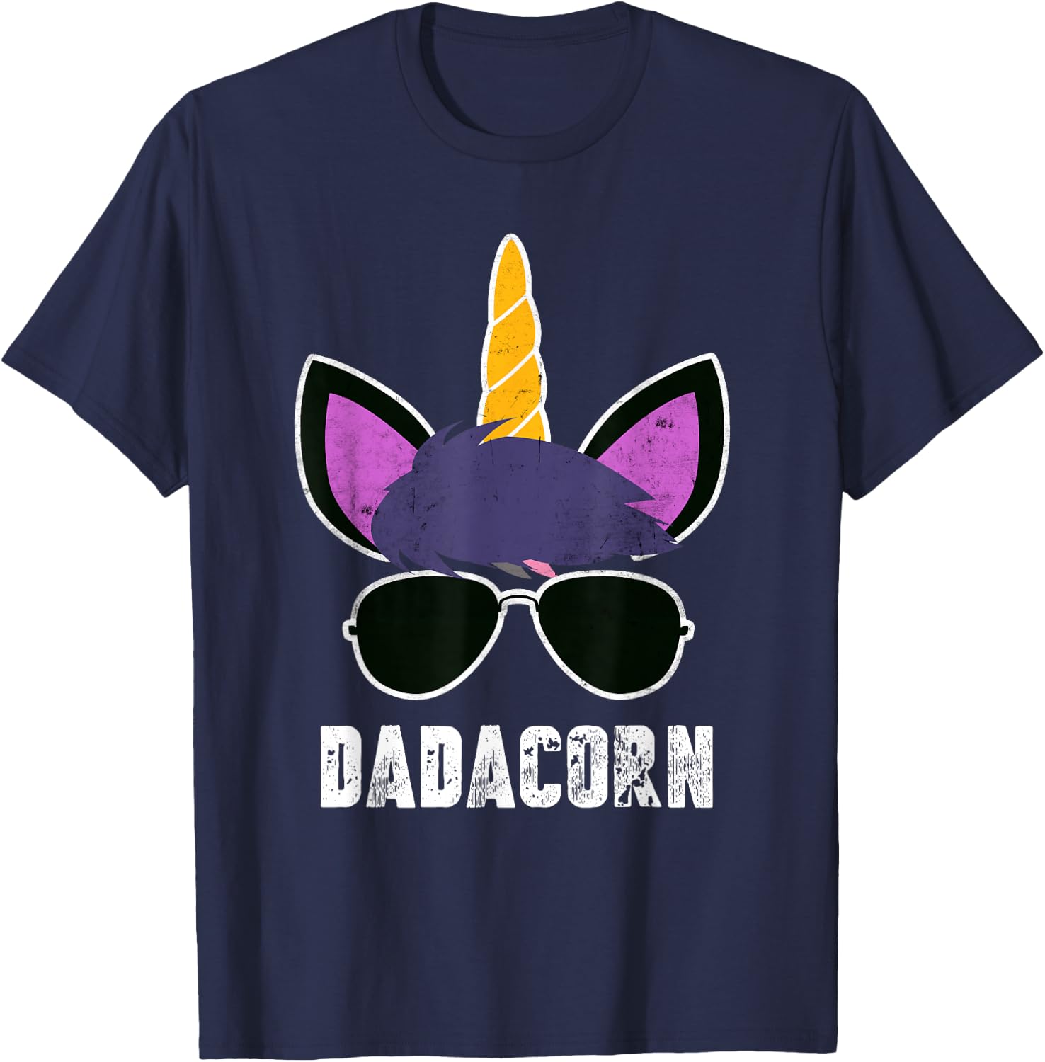 Dadacorn Unicorn Dad Father's Day Unicorn Daddy T-Shirt - T-Shirt | Navy