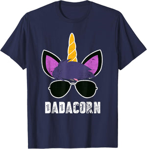 Dadacorn Unicorn Dad Father's Day Unicorn Daddy T-Shirt - T-Shirt | Navy