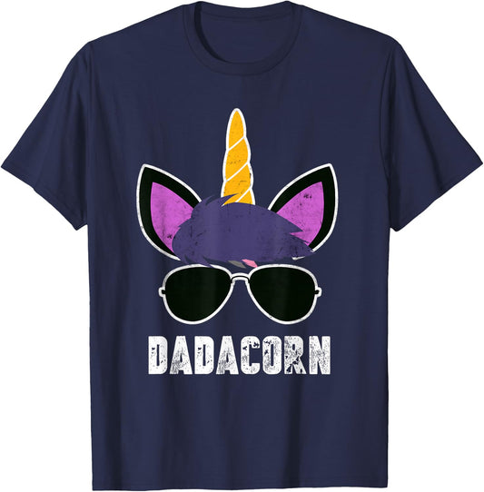 Dadacorn Unicorn Dad Father's Day Unicorn Daddy T-Shirt - T-Shirt | Navy