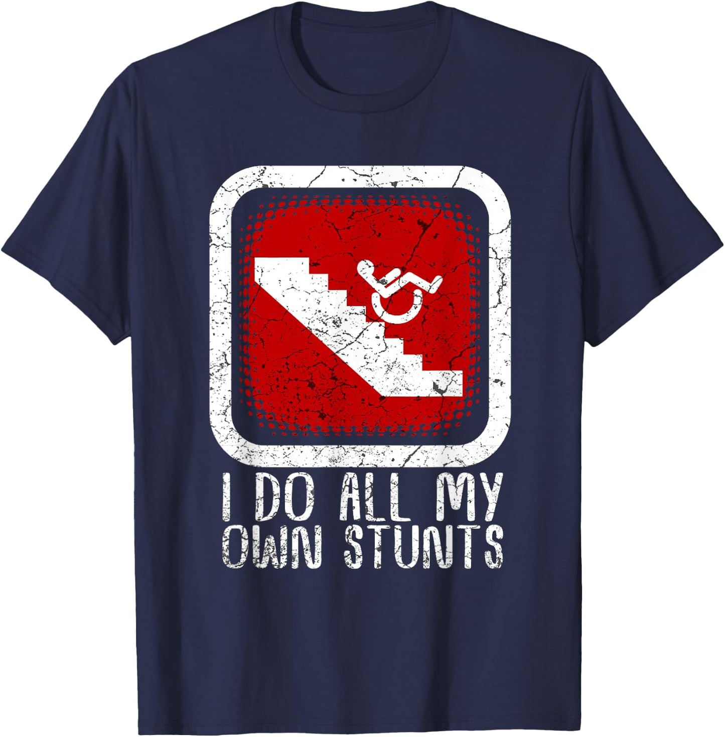 All Over Parking Gifts Funny Wheelchair Humor Disability Handicap Gift -Adults 3X-Large Black Short Sleeve Cotton Classic Fit T-Shirt - T-Shirt | Navy