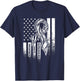 Neuroendocrine Cancer Survivor US Flag Warrior T-Shirt - T-Shirt | Navy