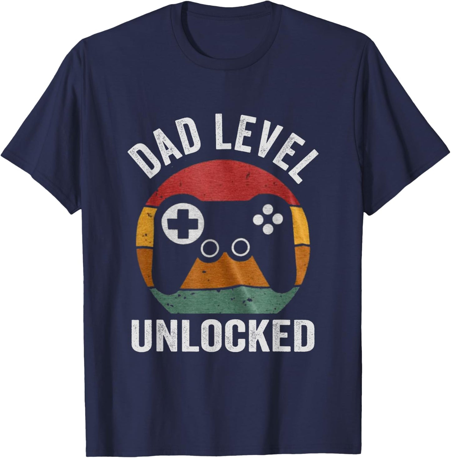 Funny New Dad Dad Level Unlocked day Gaming T-Shirt - T-Shirt | Navy