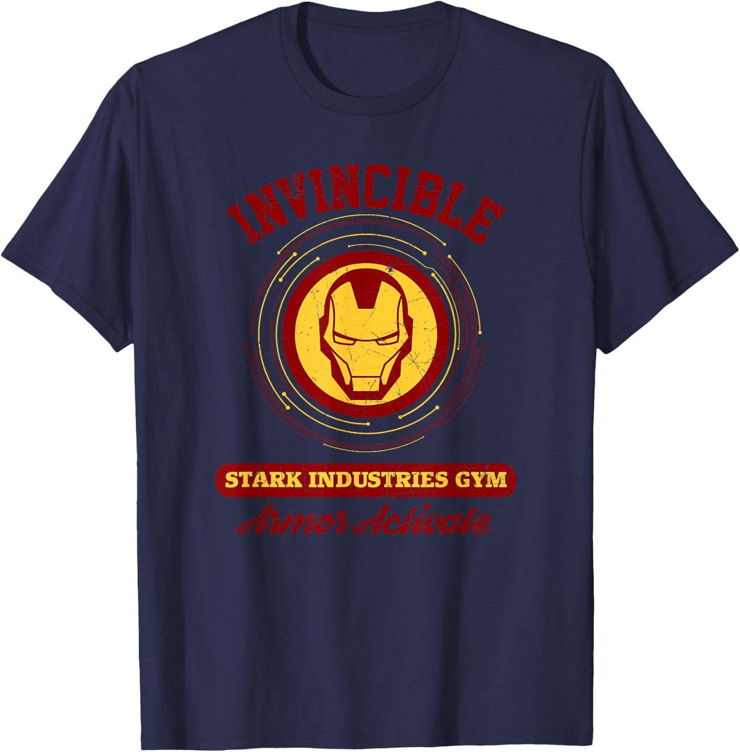 Marvel Iron Man Invincible Stark Industries Gym T-Shirt - T-Shirt | Navy