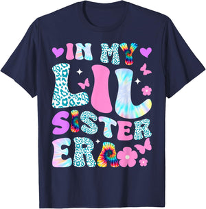 in My Lil Sister Era Announcement Pregnancy Little Sis Girls T-Shirt - T-Shirt | Navy