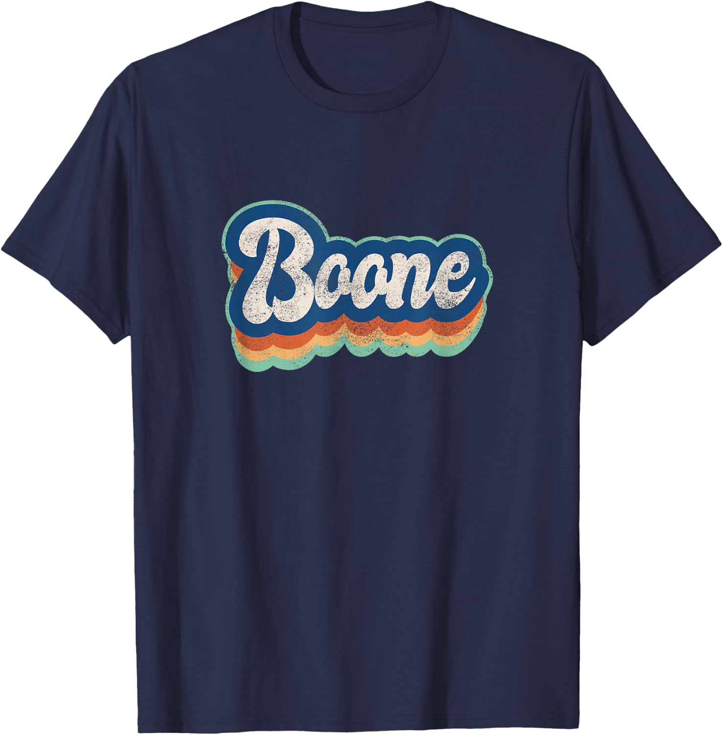 Boone First Name Boy Vintage Style 70s 80s Personalized T-Shirt - T-Shirt | Navy