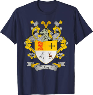 McGrath Coat of Arms | McGrath Surname Family Crest T-Shirt - T-Shirt | Navy