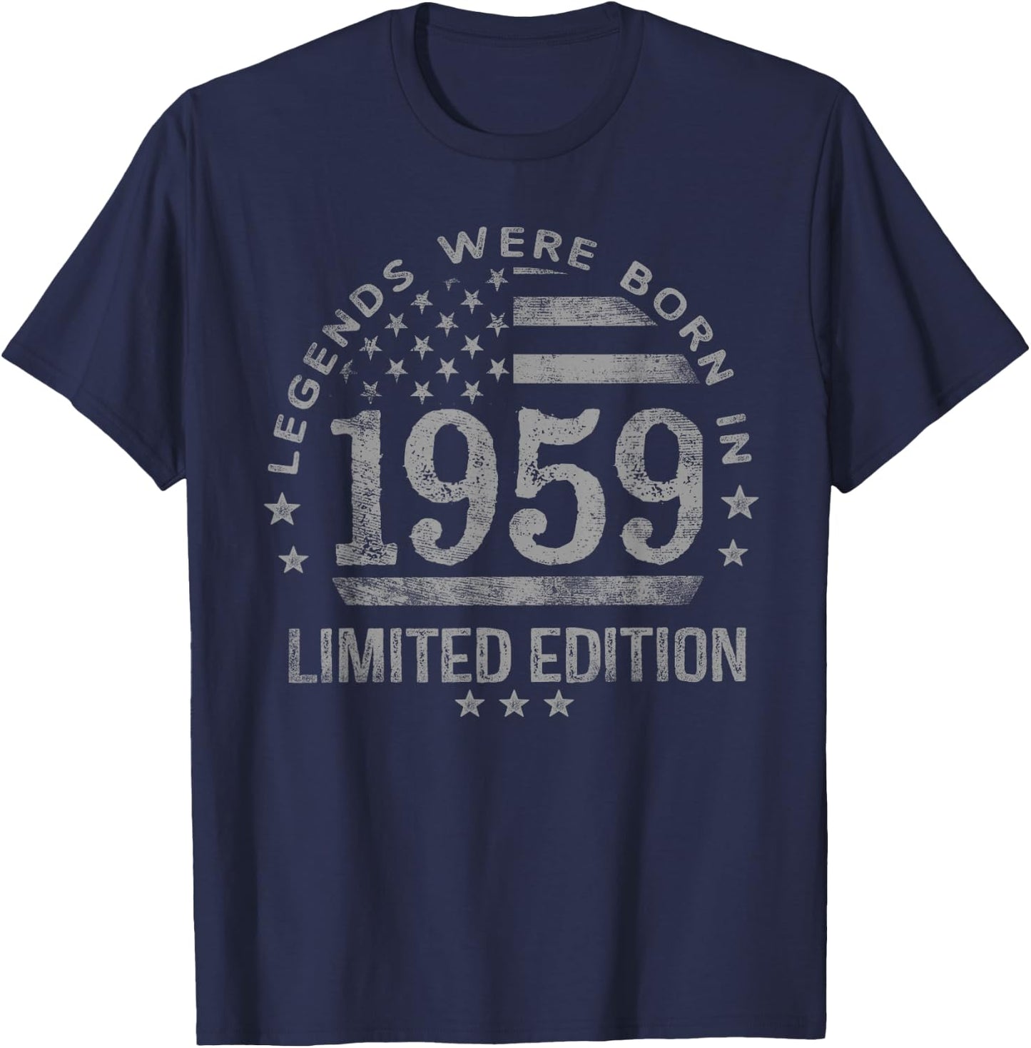 Legends were Born in 1959 USA Flag T-Shirt - T-Shirt | Navy
